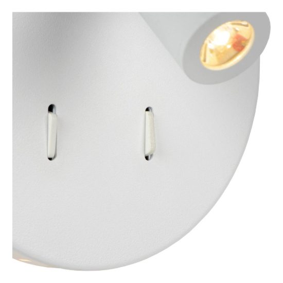 Applique per comodino camera da letto rotonda moderna bianco led 9w 3000k