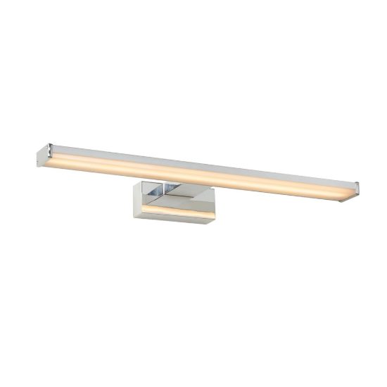 Applique lineare per bagno moderna cromo satinato opalino led 8w 3000k ip44