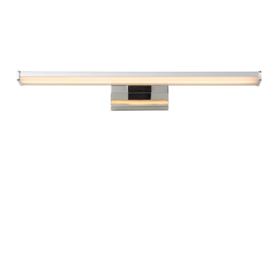 Applique lineare per bagno moderna cromo satinato opalino led 8w 3000k ip44