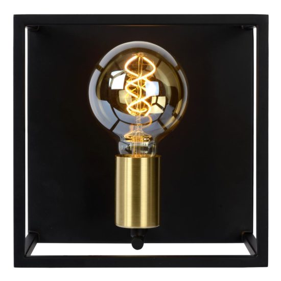 Applique quadrata per soggiorno contemporanea nero oro