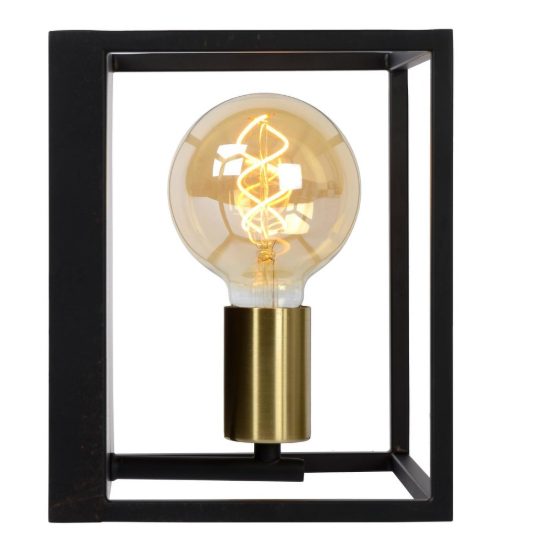 Applique quadrata per soggiorno contemporanea nero oro