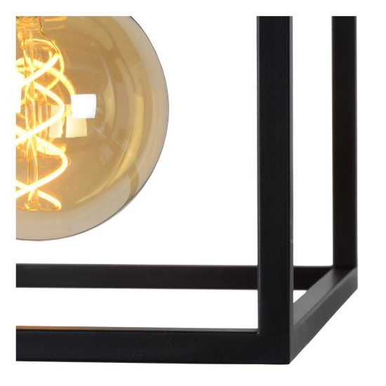 Lampadario a sospensione quadrato per soggiorno contemporaneo nero oro