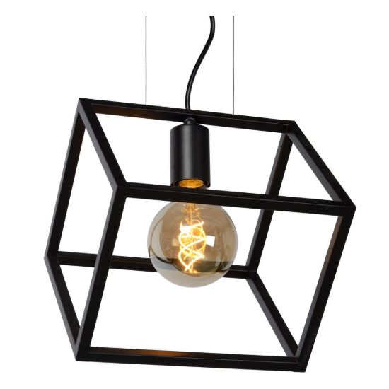 Lampadario a sospensione rettangolare per soggiorno moderno nero