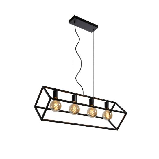 Lampadario a barra lineare per soggiorno moderno nero