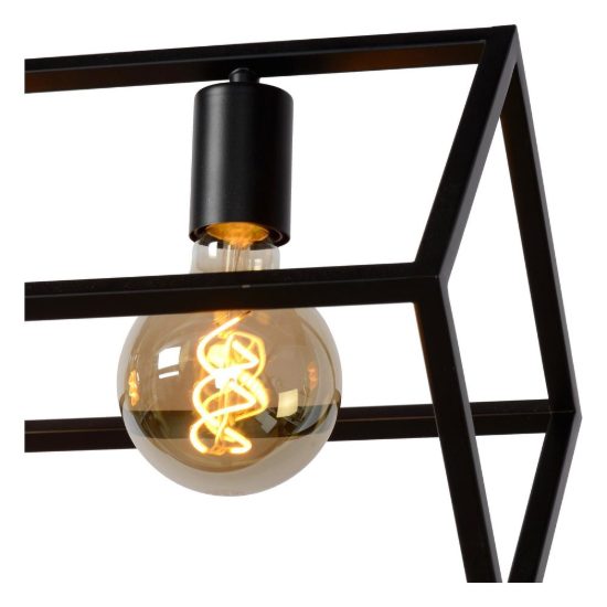 Lampadario a barra lineare per soggiorno moderno nero