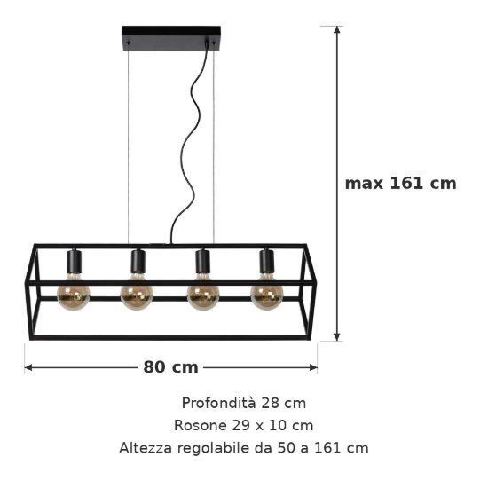 Lampadario a barra lineare per soggiorno moderno nero