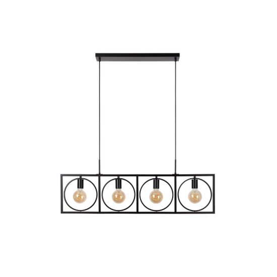 Lampadario a barra lineare per sala da pranzo moderno nero