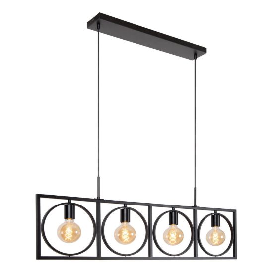 Lampadario a barra lineare per sala da pranzo moderno nero