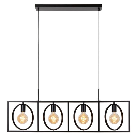 Lampadario a barra lineare per sala da pranzo moderno nero