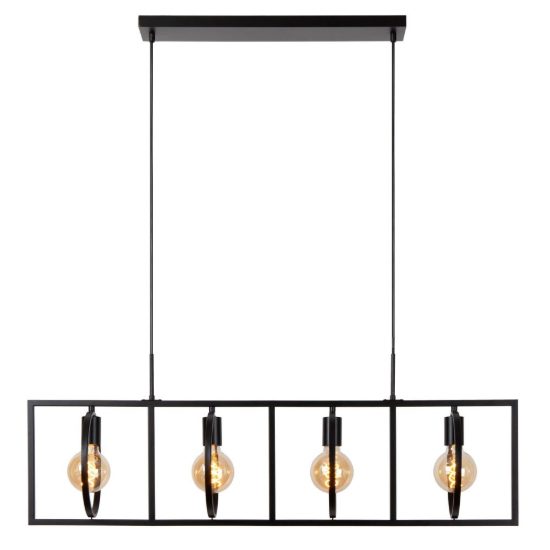 Lampadario a barra lineare per sala da pranzo moderno nero