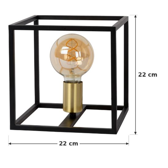 Abat-jour quadrato per comodino contemporaneo nero oro