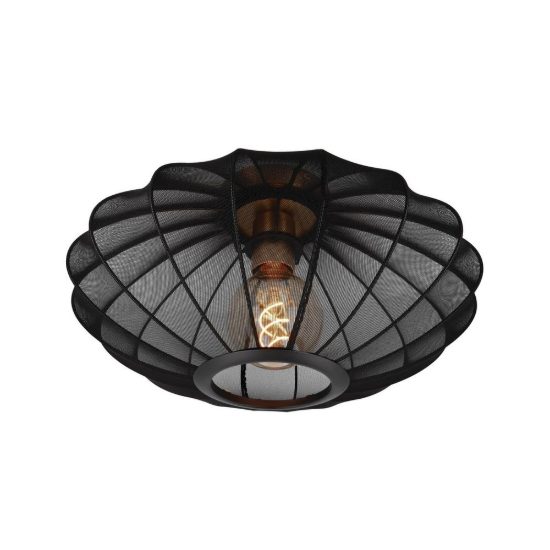 Plafoniera rotonda contemporanea nero oro