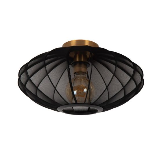 Plafoniera rotonda contemporanea nero oro