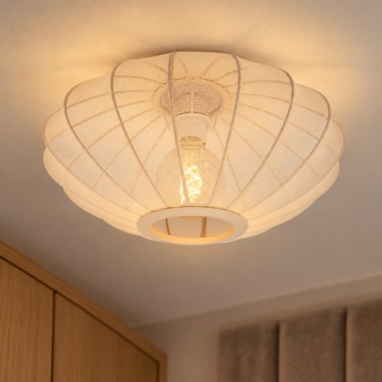 Plafoniera rotonda moderna crema