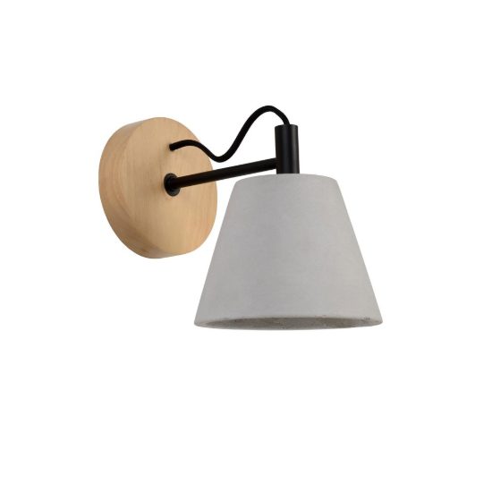 Applique conica per salotto moderna grigio effetto legno scuro