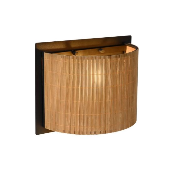 Applique curva per soggiorno moderna naturale nero