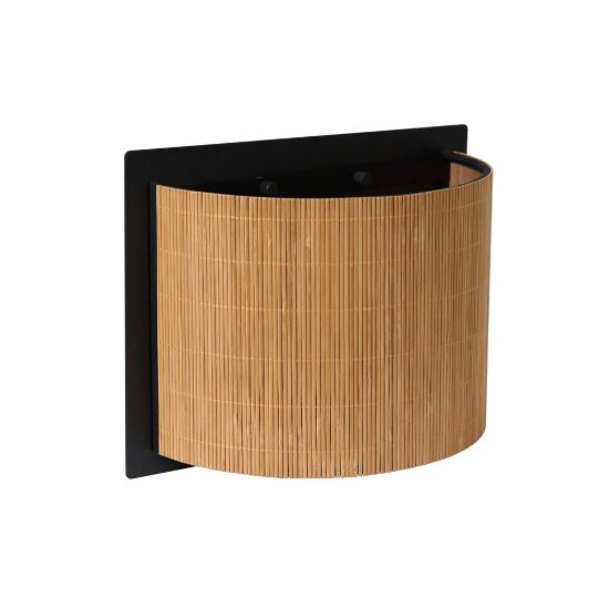 Applique curva per soggiorno moderna naturale nero