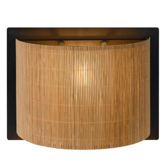 Applique curva per soggiorno moderna naturale nero