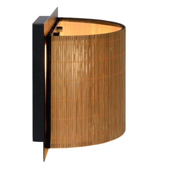 Applique curva per soggiorno moderna naturale nero