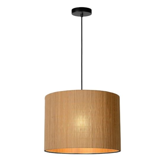 Lampadario a sospensione a cilindro per soggiorno moderno naturale nero