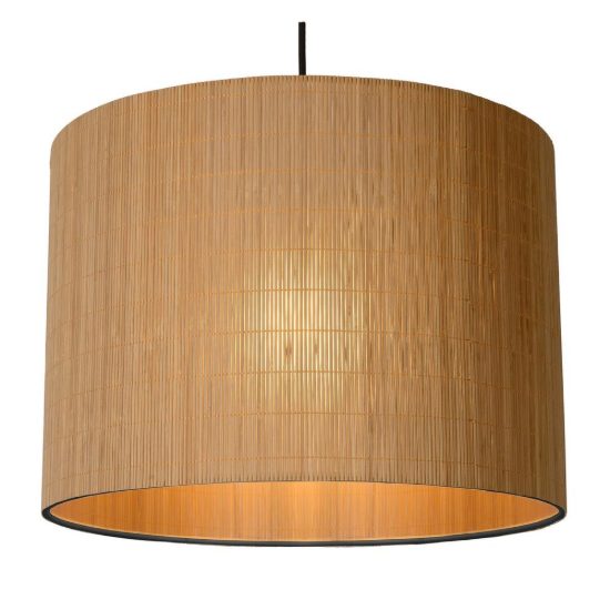 Lampadario a sospensione a cilindro per soggiorno moderno naturale nero