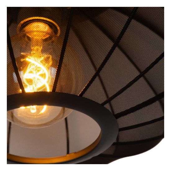 Lampadario a sospensione ovale per soggiorno contemporaneo nero oro