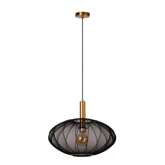 Lampadario a sospensione ovale per soggiorno contemporaneo nero oro