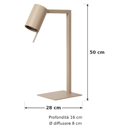 Lampada da scrivania con faretto orientabile per studio contemporanea tortora