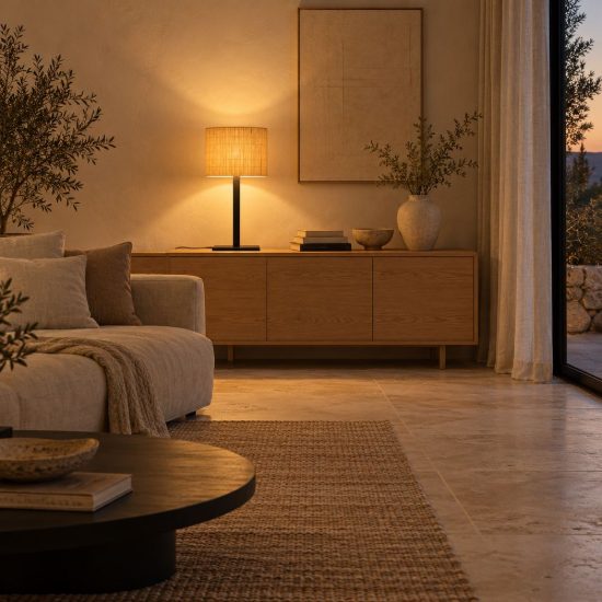 Lampada da tavolo a cilindro per soggiorno moderna naturale nero