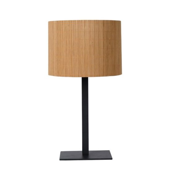 Lampada da tavolo a cilindro per soggiorno moderna naturale nero