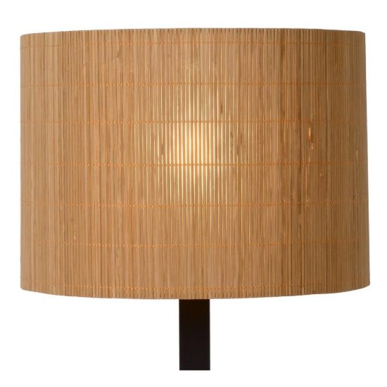 Lampada da tavolo a cilindro per soggiorno moderna naturale nero