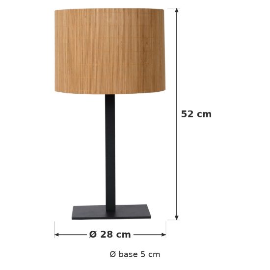 Lampada da tavolo a cilindro per soggiorno moderna naturale nero