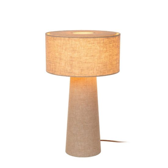 Lampada da tavolo a cilindro per salotto moderna tortora
