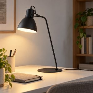 Lampada da scrivania a campana per studio moderna nero