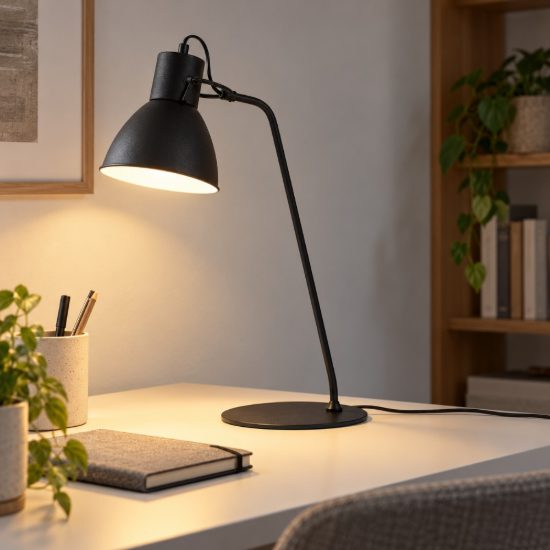 Lampada da scrivania a campana per studio moderna nero