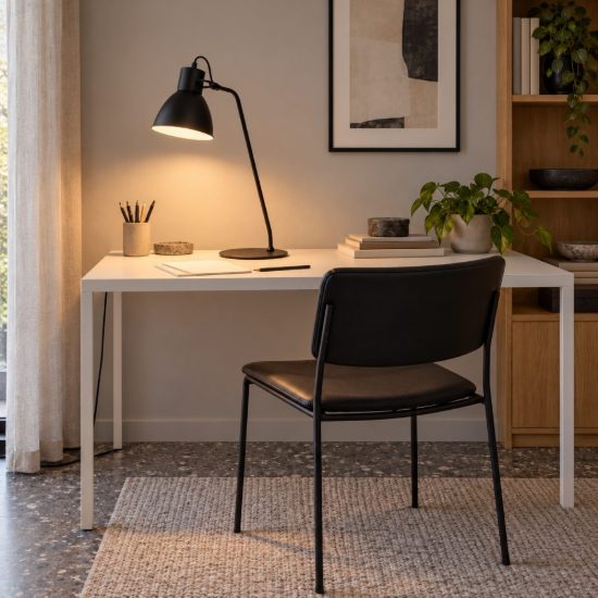Lampada da scrivania a campana per studio moderna nero