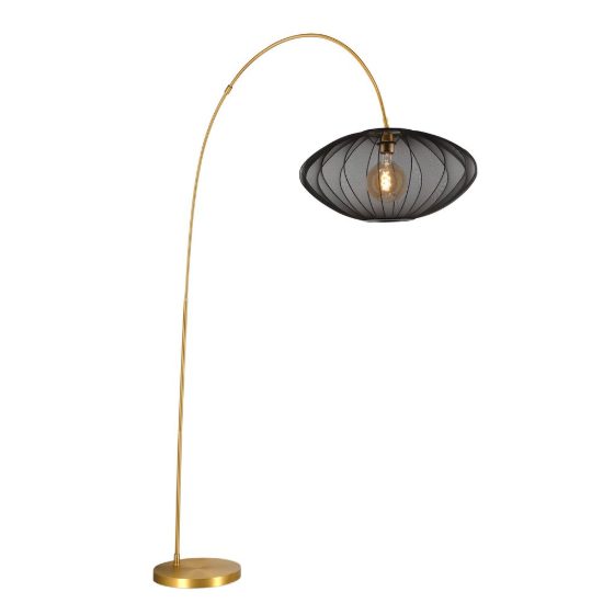 Piantana ad arco per soggiorno contemporanea nero oro
