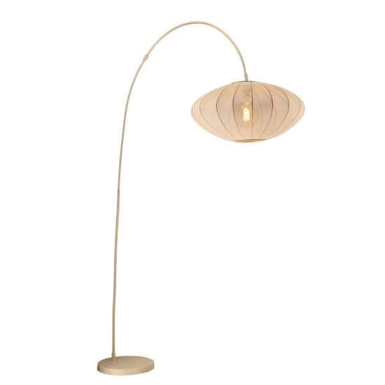 Lampada da terra ad arco per sala da pranzo moderna crema
