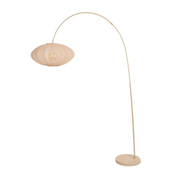 Lampada da terra ad arco per sala da pranzo moderna crema