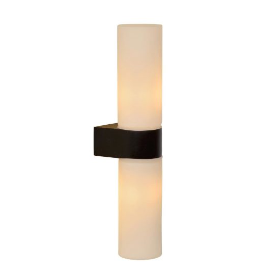 Applique a tubo per bagno moderna nero opalino ip44