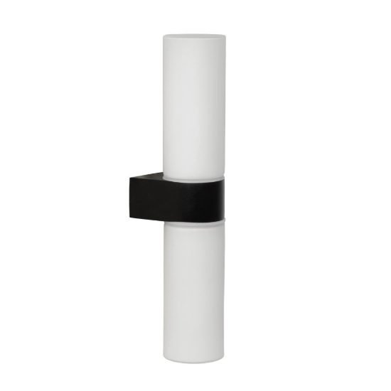 Applique a tubo per bagno moderna nero opalino ip44