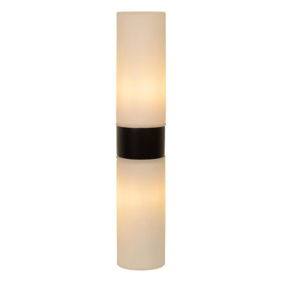 Applique a tubo per bagno moderna nero opalino ip44