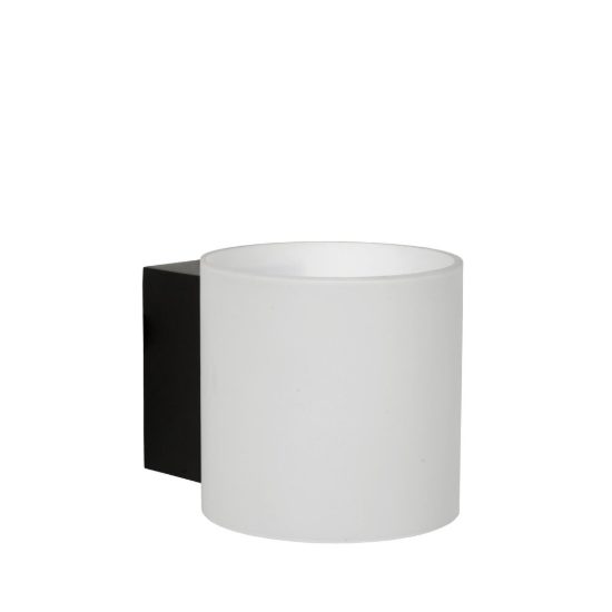 Applique a cilindro per bagno moderna nero opalino ip44