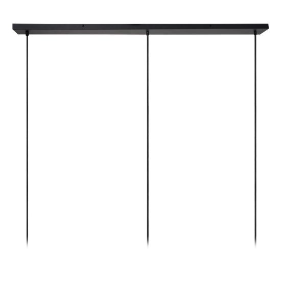 Lampadario a sospensione con 3 pendenti lineare per sala da pranzo moderno legno chiaro nero