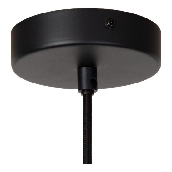 Lampadario a sospensione piccolo ovale per sala da pranzo moderno legno chiaro nero