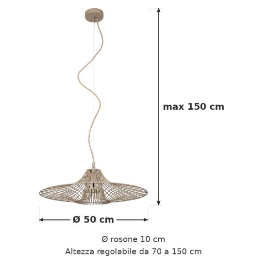 Lampadario a sospensione a disco per salotto moderno tortora