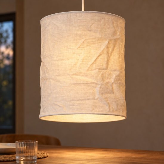 Lampadario a sospensione a cilindro per salotto moderno bianco