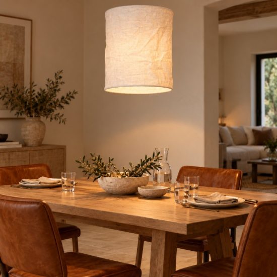Lampadario a sospensione a cilindro per salotto moderno bianco