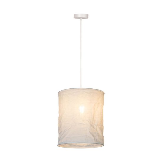 Lampadario a sospensione a cilindro per salotto moderno bianco