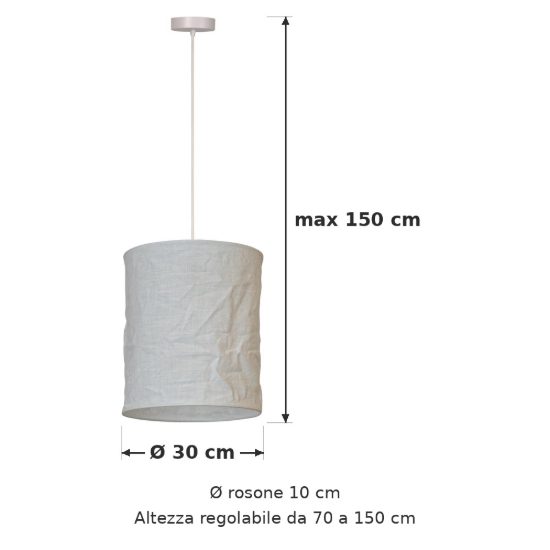 Lampadario a sospensione a cilindro per salotto moderno bianco